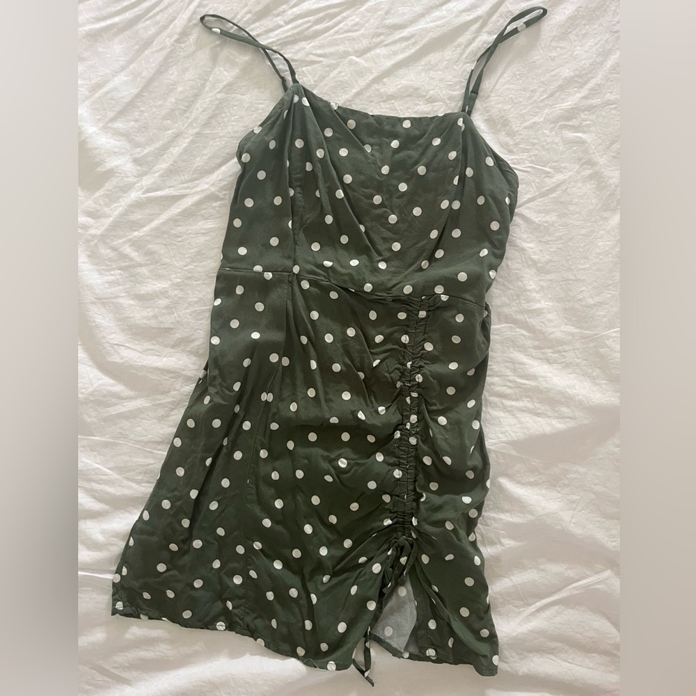 Aeropostale green ruched mini dress